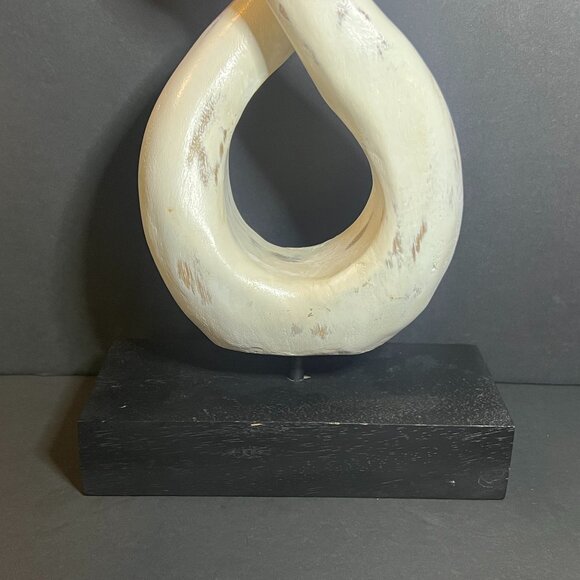 Abstract Wooden Romantic Couple Hugging Expressionism Art Statue Sculpture 17" - Picture 3 of 6